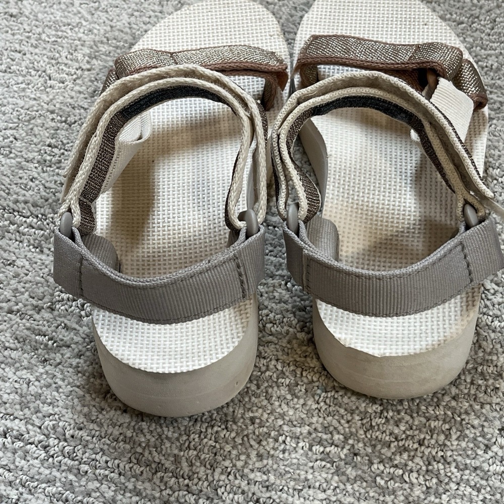 Teva White Swan Metallic Multi Size 6 Gold Midform Universal Karina Sandal - Picture 6 of 10